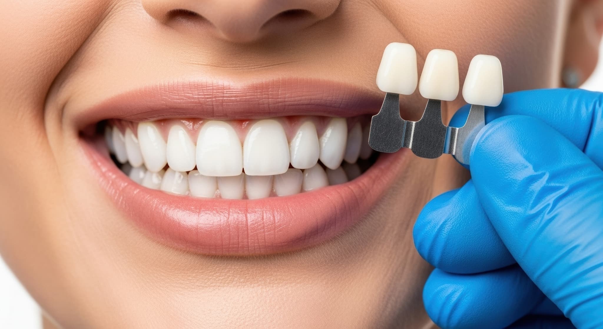 前歯をセラミックにする治療の様子