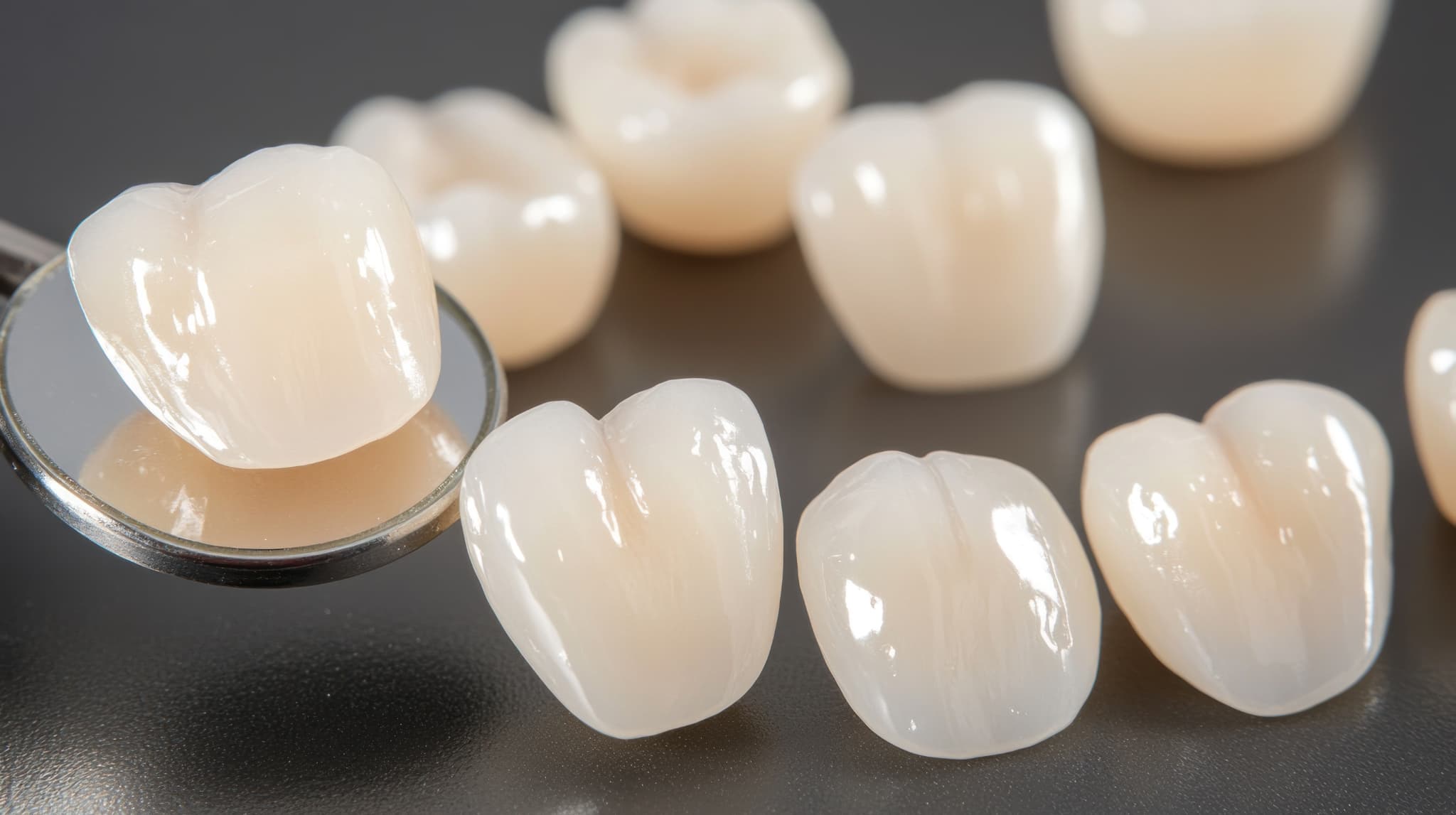 前歯のセラミック治療で使用される素材のイメージ