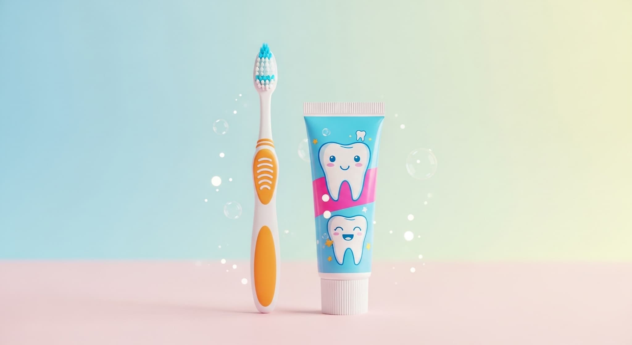 イラスト入りのかわいい歯ブラシセット